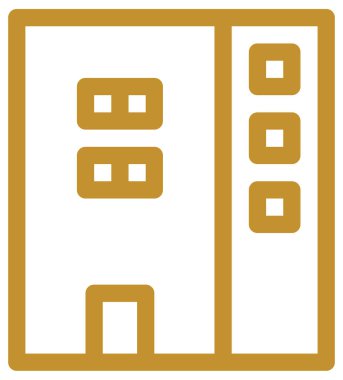 Bina simgesinin düz tasarım vektör çizimi