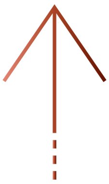 Beyaz arkaplanda izole edilmiş kırmızı ok yukarı simgesi