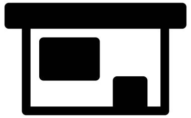 Beyazın üzerine basit ve minimalist vektör simgesi