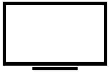 TV ekranı beyaz arkaplanda izole edildi