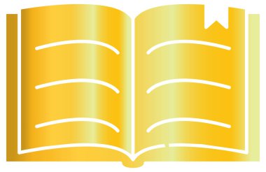 Beyaz üzerine izole edilmiş kitabın vektör simgesi