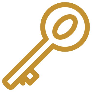 anahtar vektör simgesi. bicolor düz sembol, turuncu ve sarı renkler, yuvarlak açılar, beyaz arkaplan