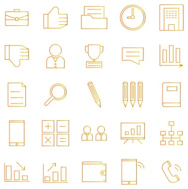 basit iş simgelerinin vektör kümesi.