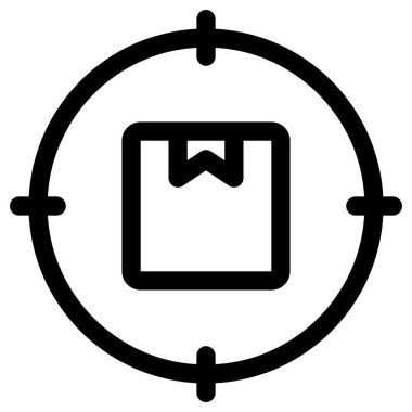 Basit minimalist dağıtım, sevkiyat, lojistik cesur vektör simgesi