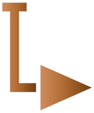 kahverengi renk ok sağ simgesi beyaz arkaplanda izole