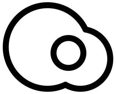 Bulut vektör simgesi. biçim iki renkli düz sembol, yumuşak mavi renkler, yuvarlak açılar, beyaz arkaplan