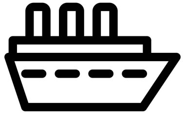 beyaz arkaplanda tekne çizgisi vektör simgesi