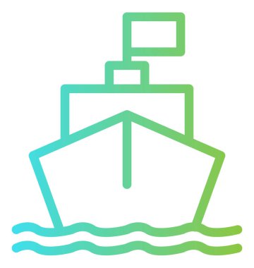 Beyaz arkaplanda taşımacılık simgesi olan gemi