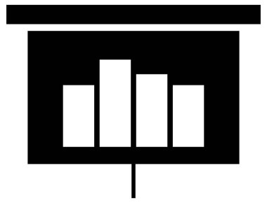 Sunum grafiklerinin basit ve minimalist vektör simgesi