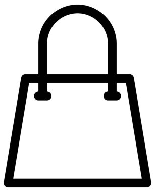 Beyaz arkaplanda alışveriş poşeti vektör simgesi