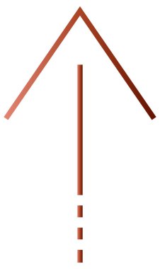 Beyaz arkaplanda izole edilmiş kırmızı ok yukarı simgesi