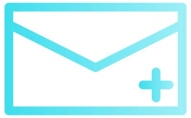 Beyaz arkaplanda zarf simgesi