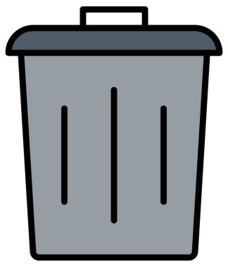 Düz dizaynlı çöp kutusu simgesi beyaz arkaplanda izole edildi. Geri dönüşüm sembolü stok vektör illüstrasyonu.