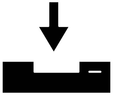 Beyazın üzerine basit ve minimalist vektör simgesi