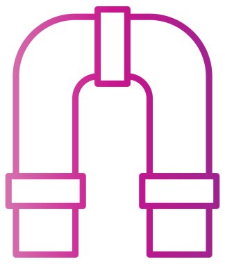 Boru vektör simgesi. biçim doğrusal düz pictogram sembolü, pembe renk, beyaz arkaplan.
