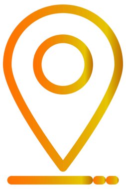 turuncu harita pin vektör simgesi. biçim iki renkli düz sembol, mavi ve gri renkler, yuvarlak açılardır,