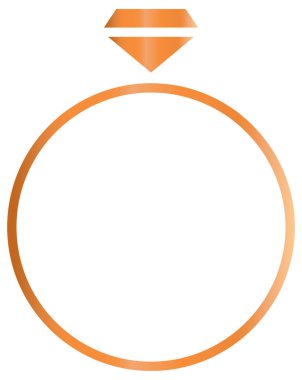 sarı ve altın yüzük simgesi beyaz arkaplanda izole edilmiştir.