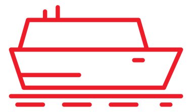 Beyaz arkaplanda gemi vektör simgesi