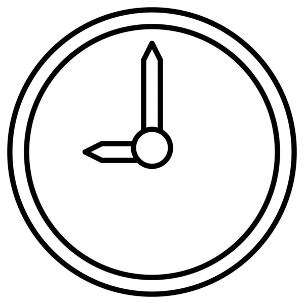 Icône Horloge Cercle Noir Isolé Sur Fond Blanc Illustration Vectorielle — Image vectorielle