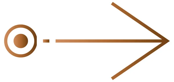 Коричневий Колір Стрілки Правий Символ Ізольований Білому Тлі — стоковий вектор