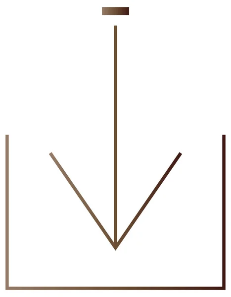 褐色箭头下的符号隔离在白色背景上 — 图库矢量图片