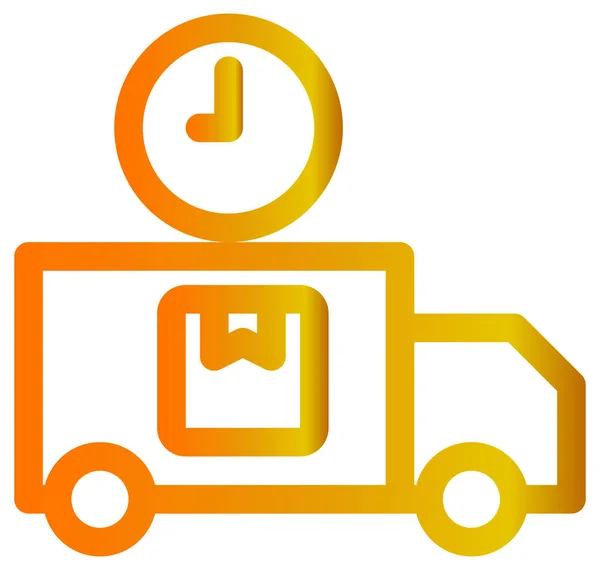 配送サービスベクトルアイコン スタイルは 2色のフラットシンボル オレンジとグレーの色 丸みを帯びた角度 — ストックベクタ
