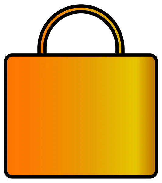 Shopping Concept Icon Orange Bag Isolated White — Stock Vector