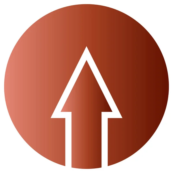 Röd Pil Upp Symbol Isolerad Vit Bakgrund — Stock vektor