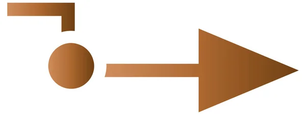 Braune Pfeil Rechts Symbol Isoliert Auf Weißem Hintergrund — Stockvektor