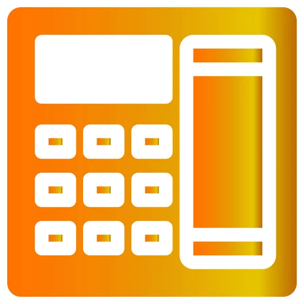 Значок Калькулятора Векторный Стиль Желтый Оранжевый Плоский Иконки Белом Фоне — стоковый вектор