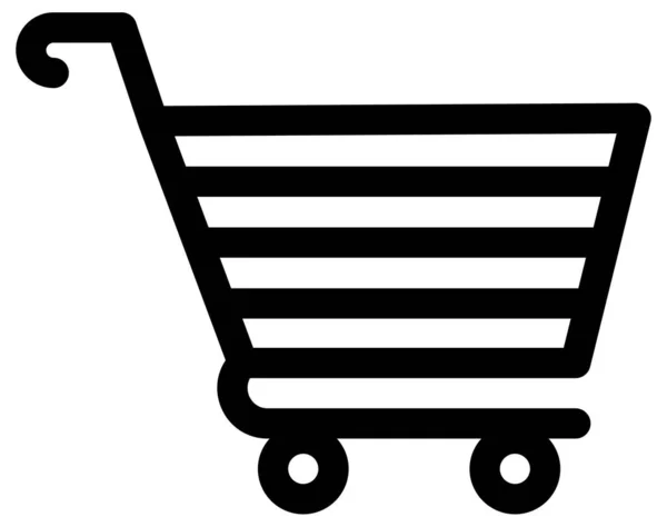 Beyaz arkaplanda alışveriş arabası vektör simgesi