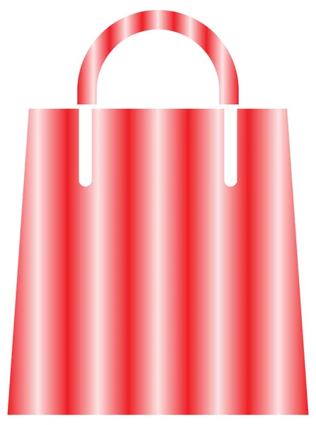 白に隔離された赤いバッグのショッピングコンセプトアイコン — ストックベクタ
