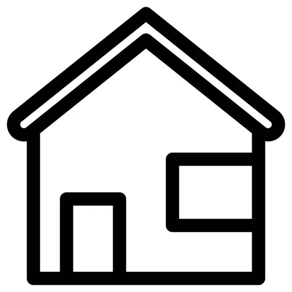 Σπίτι Και Ακίνητη Περιουσία Γραμμή Διάνυσμα Εικονίδιο — Διανυσματικό Αρχείο
