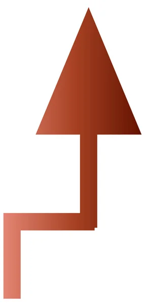 Flèche Rouge Vers Haut Symbole Isolé Sur Fond Blanc — Image vectorielle
