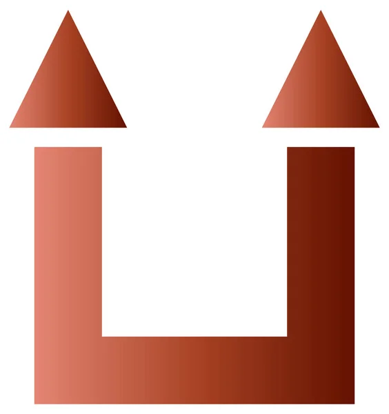 Rode Pijl Omhoog Symbool Geïsoleerd Witte Achtergrond — Stockvector