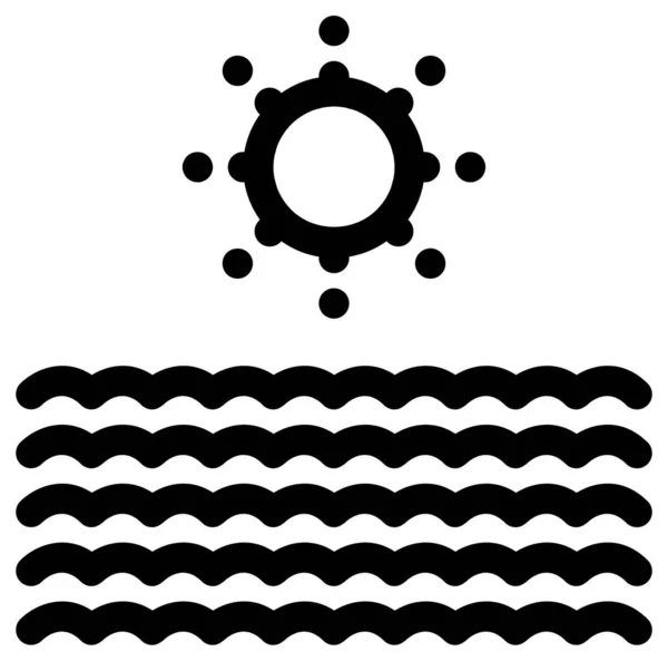 Icône Vectorielle Mer Plage — Image vectorielle