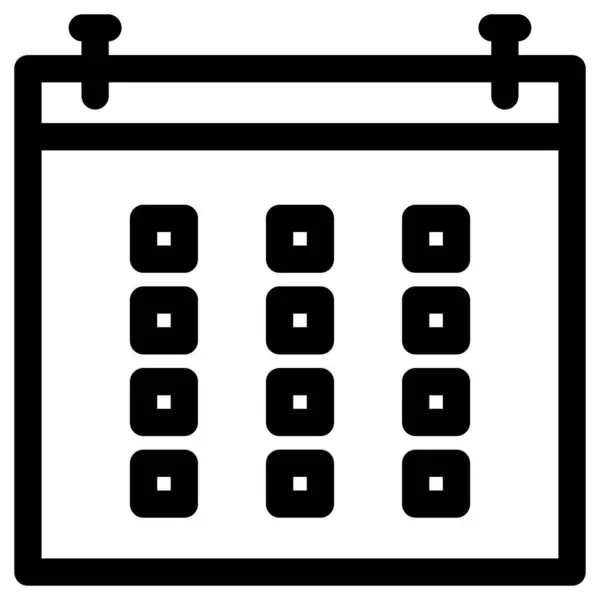 Ikona Wektora Linii Web Kalendarza — Wektor stockowy
