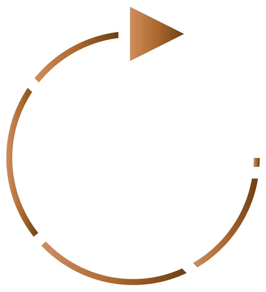 Flèche Couleur Marron Symbole Droit Isolé Sur Fond Blanc — Image vectorielle