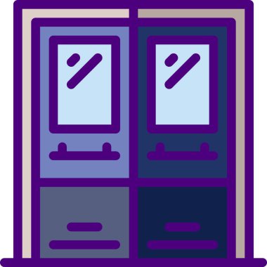 Beyaz arkaplanda izole edilmiş kapının vektör çizimi