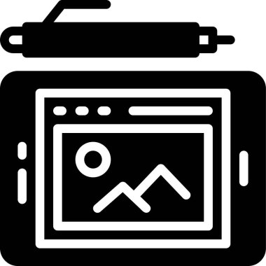 Beyaz arkaplanda Tablet vektör çizimi 