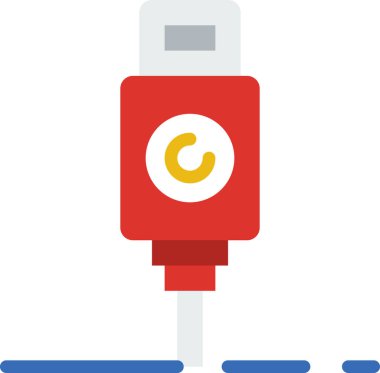 Şarj simgesi, renk vektörü illüstrasyonu 