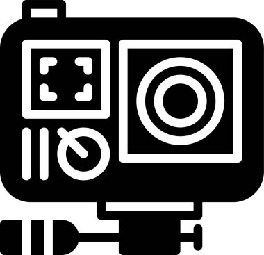 Go Pro çokluortam düz vektör simgesi