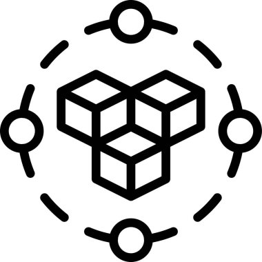 blockchain simgesi, vektör illüstrasyonu