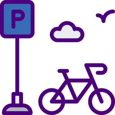 Beyaz arkaplanda bisiklet vektörü simgesi