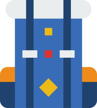 sırt çantası simgesi, vektör illüstrasyonu