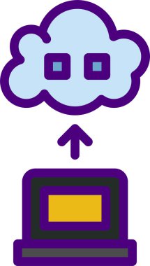 Bulut ağının basit vektör simgesi tasarımı