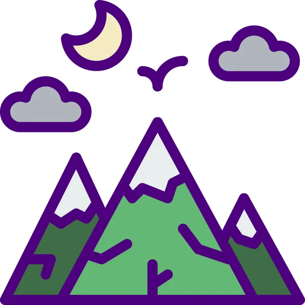 Icono Montaña Ilustración Vectorial — Vector de stock