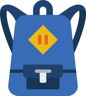 sırt çantası simgesi, vektör illüstrasyonu