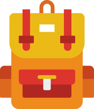 sırt çantası simgesi, vektör illüstrasyonu