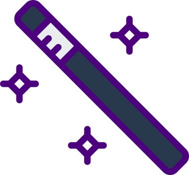 Sihirli değnek simgesi, beyaz arkaplanda vektör biçimi çizimi